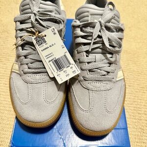 Adidas Samba XLG J Gray and White Sneakers